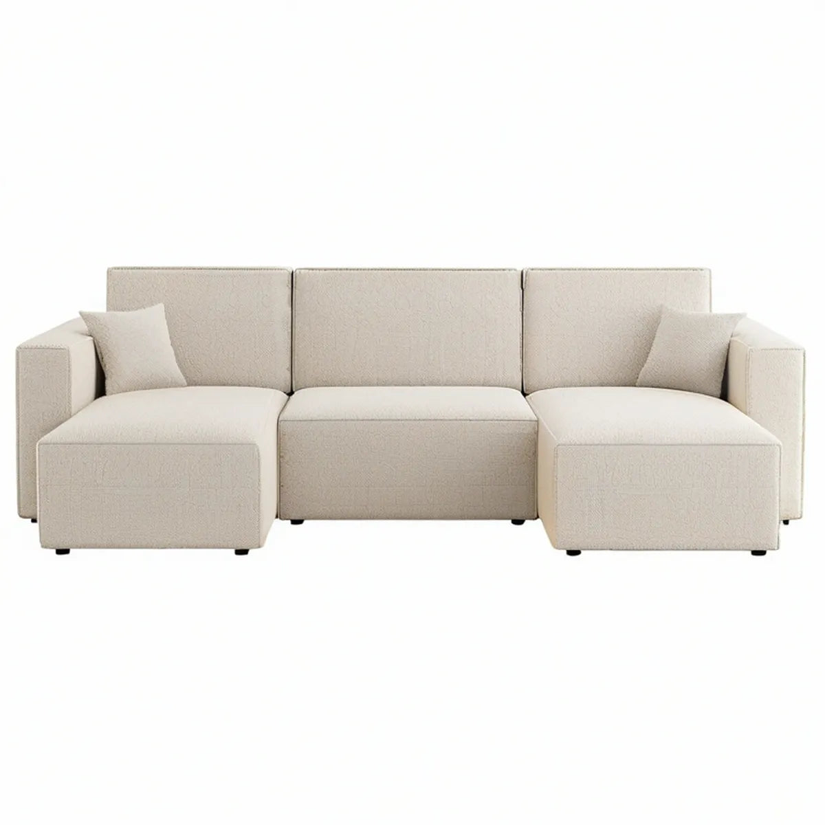 3-Sitzer-Modulsofa 260 x 95 x 75 cm in Creme