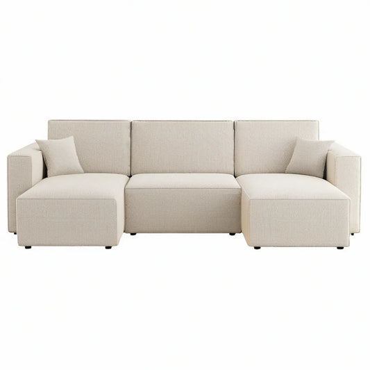 3-Sitzer-Modulsofa 260 x 95 x 75 cm in Creme