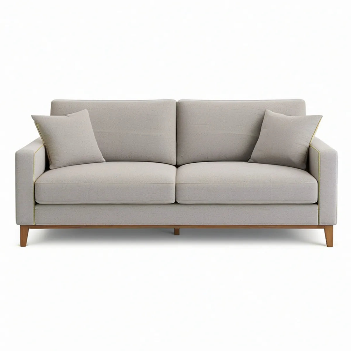 2-Sitzer-Sofa 180 x 85 x 82 cm aus Polyester in Beige mit Massivholzfüssen