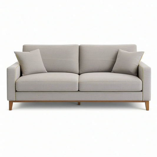 2-Sitzer-Sofa 180 x 85 x 82 cm aus Polyester in Beige mit Massivholzfüssen