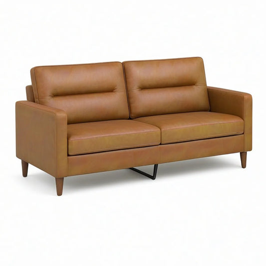 2-Sitzer mit PU-Kunstleder in Cognacbraun, 160 x 86 x 84 cm